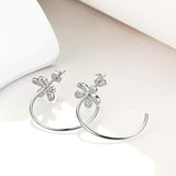 Hoop Earrings Sterling Silver Daisy Flower Hypoallergenic Stud Earrings