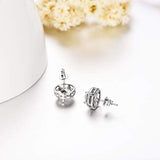 Cubic Zirconia Stud Earrings Crystals From Crystal Hypoallergenic Round Cut Halo Stud Earrings