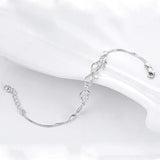 Simple Infinity Sterling Silver Link Chain Adjustable 6.5"+1.5" Extender Bracelet