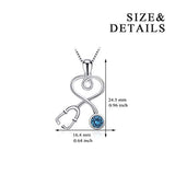 Stethoscope Series Necklace Simulated Birthstone Nurse Pendant Necklace