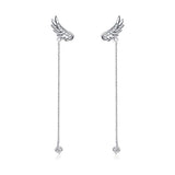 Angel Wings Earrings Drop Dangle Ear rings with Crystal