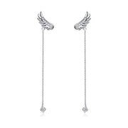 Angel Wings Earrings Drop Dangle Ear rings with Crystal