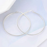 925 Sterling Silver Hoops Earrings 2.36 Inch(60 mm) for Women