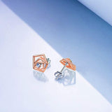 Rose Earrings Studs with Crystal