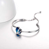 Love Heart Adjustable Bangle Bracelets-Blue Purple Crystals from Crystal I Love You Bracelet Hypoallergenic 