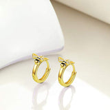 14k Gold Plated Hoop Cartilage Earrings Sterling Silver Bee Huggie Earrings for Women Girls Hypollergenic