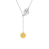 Sterling Silver Sunflower Necklace Series for Women Girls You are My Sunshine