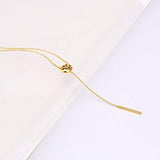 Y Drop Bar Necklace with Crystal Lariat Necklace