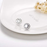 Cubic Zirconia Stud Earrings Crystals From Crystal Hypoallergenic Round Cut Halo Stud Earrings