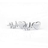 Lifeline Pulse Heartbeat Earrings Sterling Silver Nurse Jewelry Gift