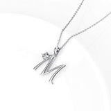 Initial Necklace 925 Sterling Silver Letters 26 Alphabet Pendant Necklace