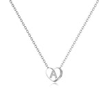 Sterling Silver Initial Alphabet Letter A Heart Choker Necklace