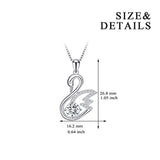 925 Sterling Silver Swan Pendant Necklace with AAA Cubic Zirconial Jewelry 18"