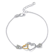 925 Sterling Silver Love Bracelet for Women, heart bracelet Valentine's Day gifts