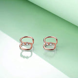 Ear Cuffs for Non Pierced Ears Rose Gold Plated Earrings with Crystal