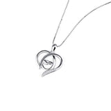 Mother and Child Hands Eternal Love Heart Sterling Silver Pendant Necklace, 18"