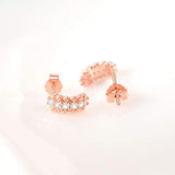 Rose Gold 925 Sterling Silver Earrings Stud for Women(Cubic Zirconia Earrings)