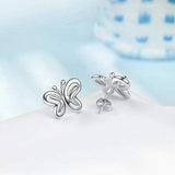 Butterfly 925 Sterling Silver Stud Earrings Kids Baby Girl Earring