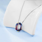 925 Sterling Silver Multi Color Round Simple Pendants with Crystals