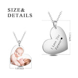 Stainless Steel Personalized Color Photo&Text Necklace Adjustable 16”-20”