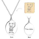 Love Sweet Love - Personalized 925 Sterling Silver Engraved Art Necklace Adjustable 16”-20”