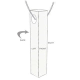 925 Sterling Silver 3D Engraved Vertical Bar Name Necklace Personalized Engraving 4 Side Nameplate Necklace