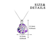 Dance with Me Purple Music Note Necklace for Women My Girls Heart Shaped Vitrail Color Changing Crystal Pendant with Crystal Element