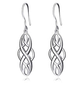 Silver Celtic Knot Dangle Earrings Sterling Silver Polished Good Luck IrishVintage Dangle Earrings Jewelry