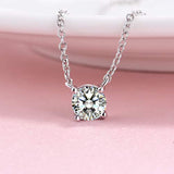 Dainty Choker Necklace Sterling Silver Cubic Zirconia solitaire choker