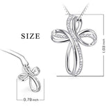 Sterling Silver Infinity Cross Pendant Necklace