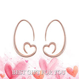 Rose Gold Plated Sterling Silver Love Earrings Jewelry with Cubic Zircon