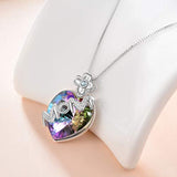 Sterling Silver Heart Necklace Crystals from Crystal, Jewelry with Gifts Package