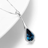 Teardrop Necklace with Crystals Jewelry for Women