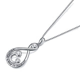 Mother and Child Infinity Love A Mother's Love is Forever Sterling Silver Pendant Necklace,18''