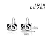 Sterling Silver Cute Raccoon Leverback Earrings Hoop Dangle Earrings Gifts