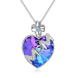 Sterling Silver Heart Necklace Crystals from Crystal, Jewelry with Gifts Package