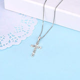 Religious 925 Sterling Silver Irish Celtic Knot Cross Pendant Necklace