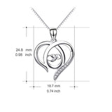 Mother and Child Hands Eternal Love Heart Sterling Silver Pendant Necklace, 18"