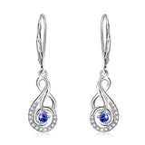 Infinity Love Flower Earrings Dangle Drop Earrings 925 Sterling Silver