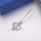 Open Heart Pendant Necklace Sterling Silver Cubic Zirconia Eternal Love Jewelry Gift