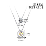 Double Layered Necklace Choker Circle Pendant Chain Necklace with Crystal