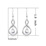 925 Sterling Silver Drop Earrings Infinity Love Knot Earrings with Fishhook