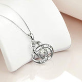 Celtic Knot Pendant I Love You to The Moon and Back Sterling Silver Necklace