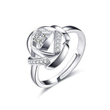 Rose Ring  For Women Or Teen Girls Sterling Silver Adjustable Bands Ring