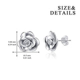 3D Rose Flower Earrings Sterling Silver Jewelry for Women Girl