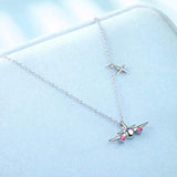 Airplane Pendant Necklace North Star Adjustable Necklace with Crystals, welry Stewardess Flight Attendant Traveler