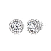 Cubic Zirconia Stud Earrings Crystals From Crystal Hypoallergenic Round Cut Halo Stud Earrings