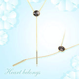 Y Drop Bar Necklace with Crystal Lariat Necklace