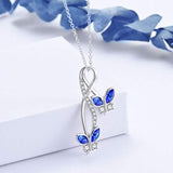 Butterfly Necklace Infinity Pendant with Blue Crystals,Butterfly Jewelry Gifts