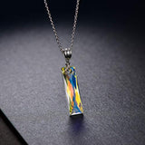 Crystal Pendant Necklace for Women Girls S925 Sterling Silver Chain Wife Daughter Girlfriend Jewelry Gift